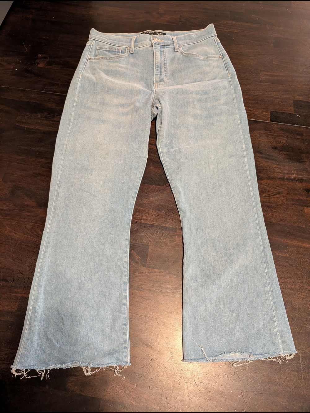 Veronica Beard Carly Kick Flare High Rose Jeans, Light Wash, Women's 30